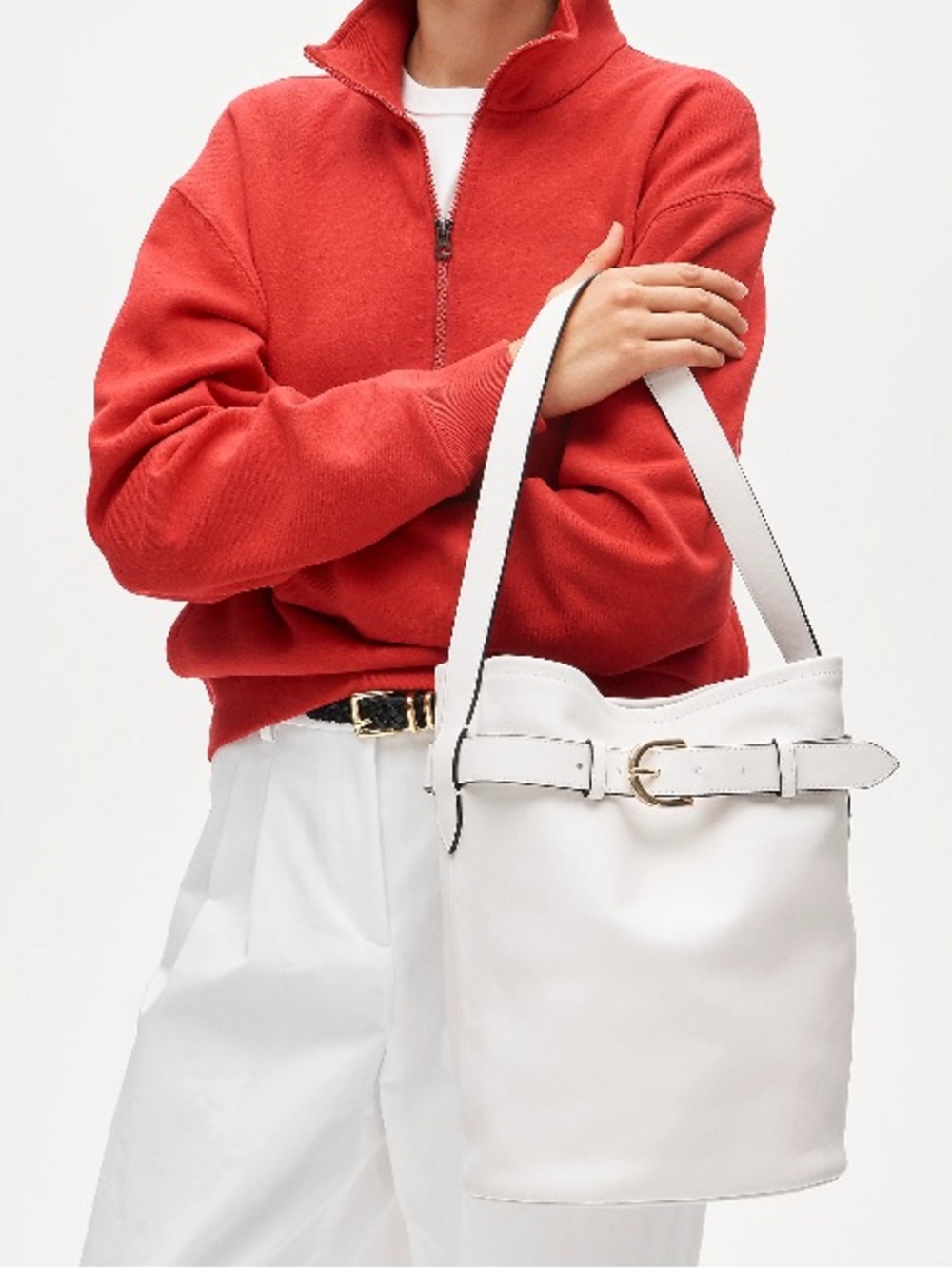 J.Crew Berkeley belted bucket bag in leather CR876